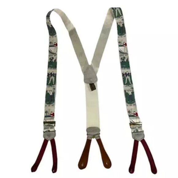 Trafalgar Other - Trafalgar Mens Y Back Suspender Multicolor Button Adjustable Golf Novelty 46"